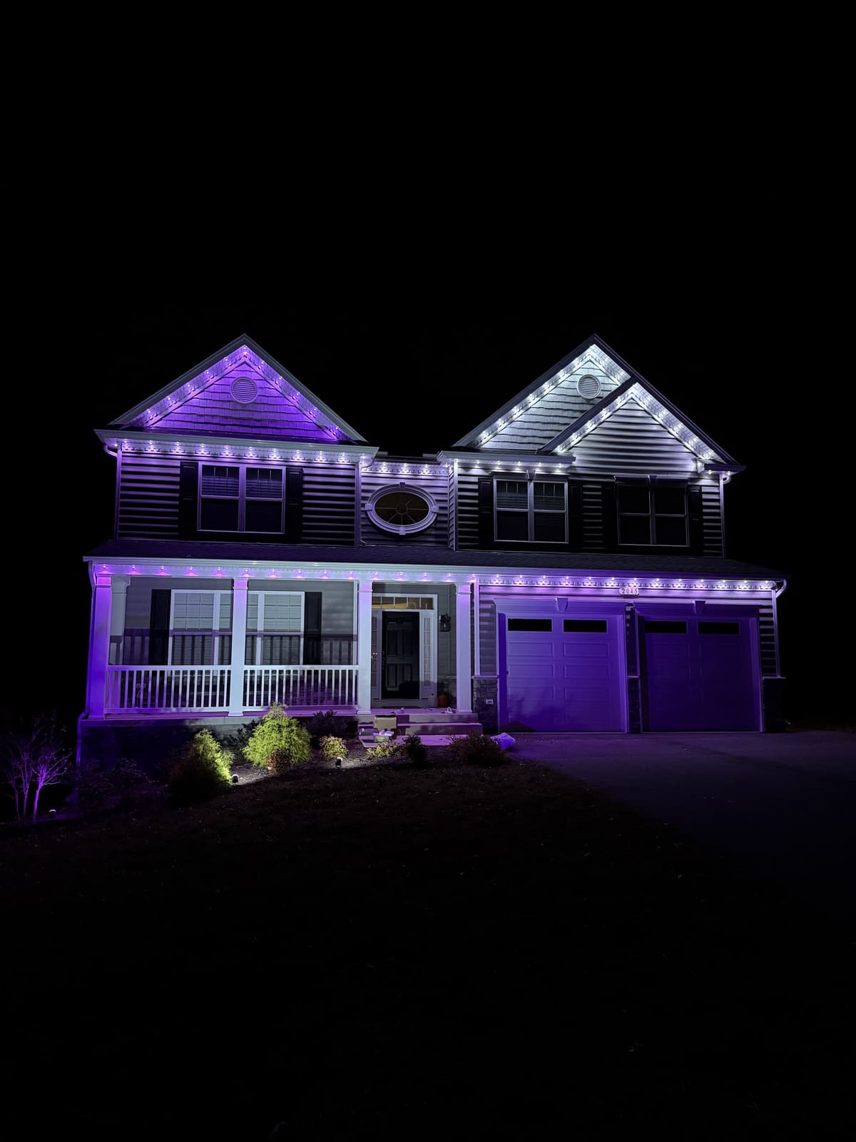 Permanent LED lighting on a home roofline